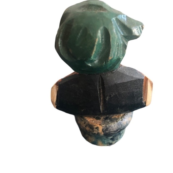 VTG Hard~Carved Set of 3 German Wine Cork Toppers Wood 3” Wine Tasting Colorful - Picture 13 of 14